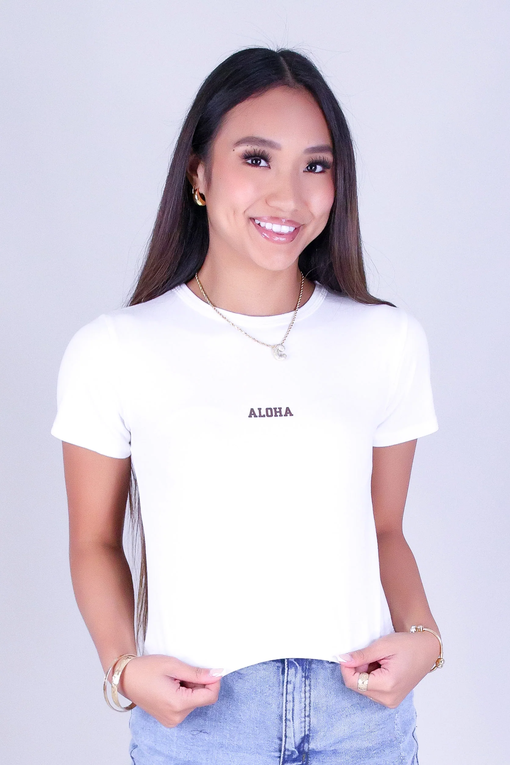 ALOHA CROP BABY TEE - Image 2