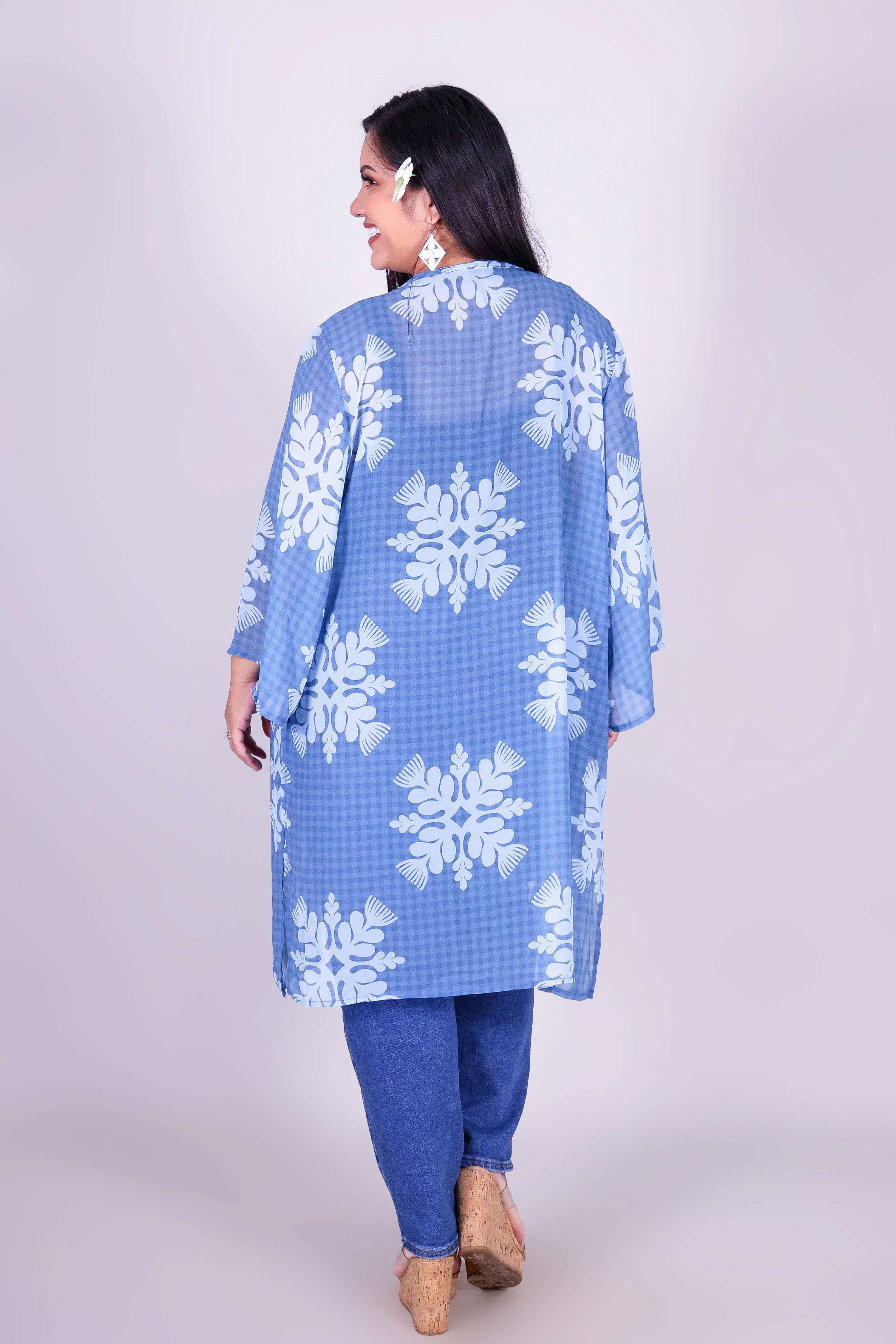 GINGHAM OHIA CHIFFON CARDIGAN - Image 3