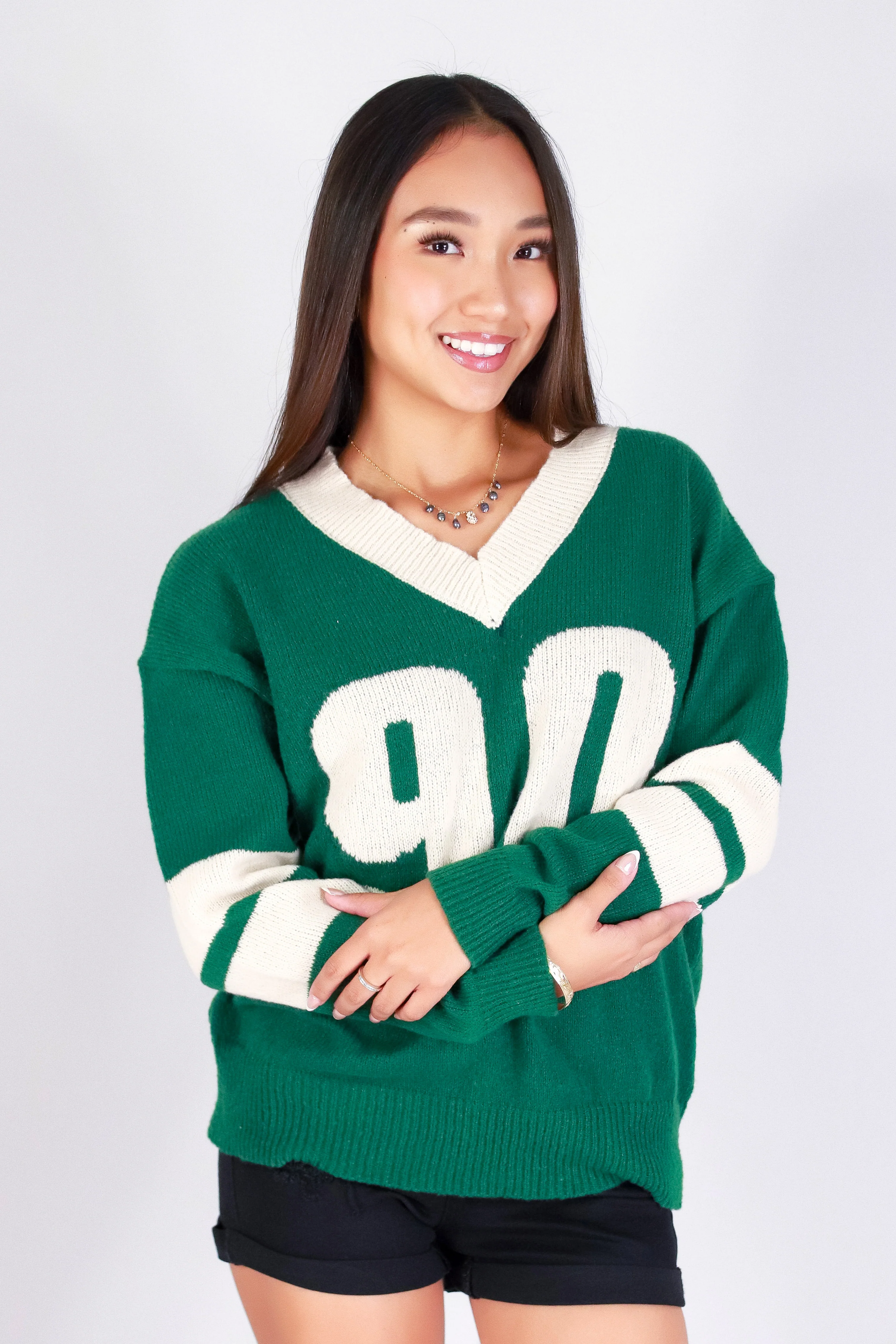COLLEGE CUTIE VARSITY SWEATER - Image 2