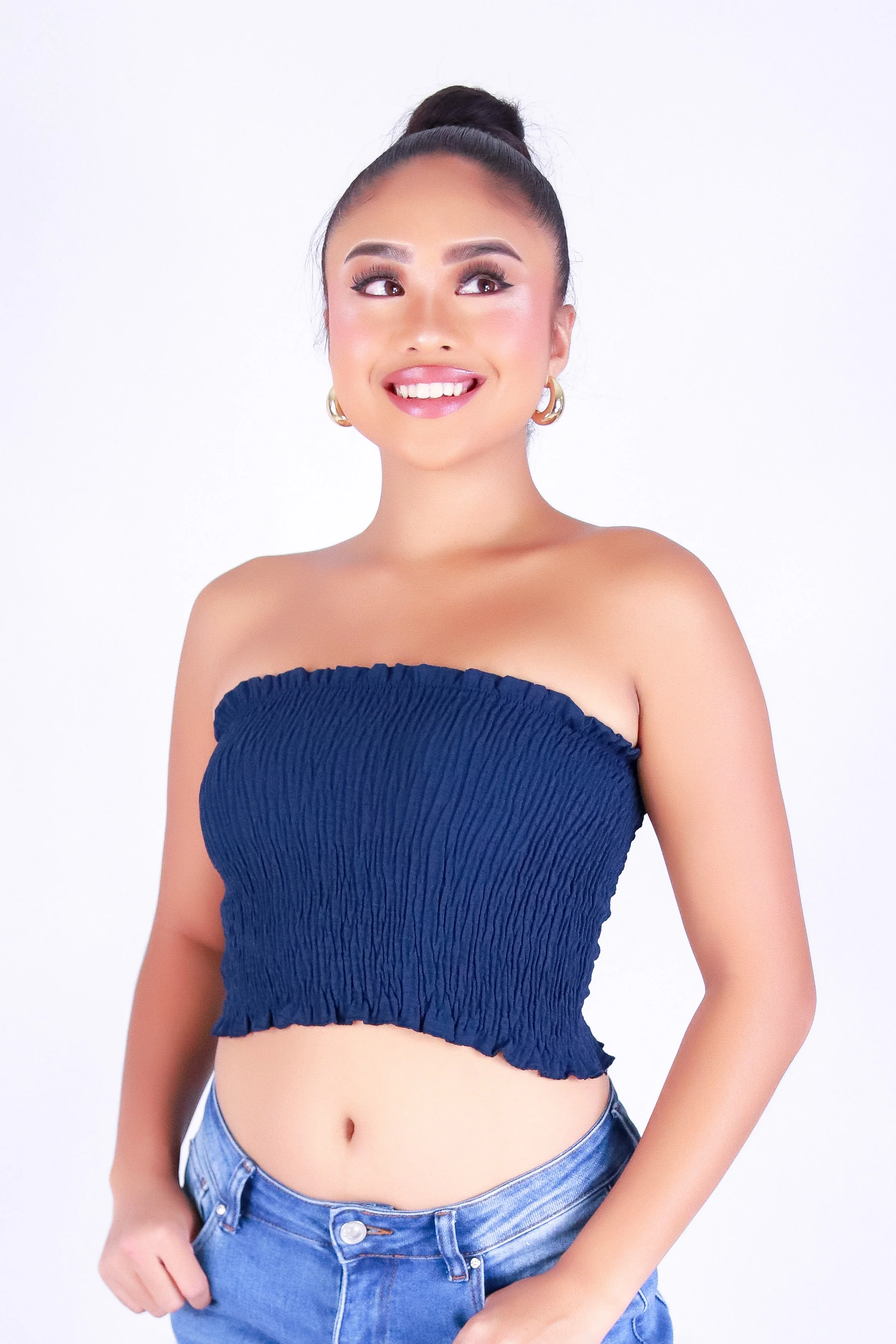FRILLIA SMOCKED TUBE TOP - Image 2