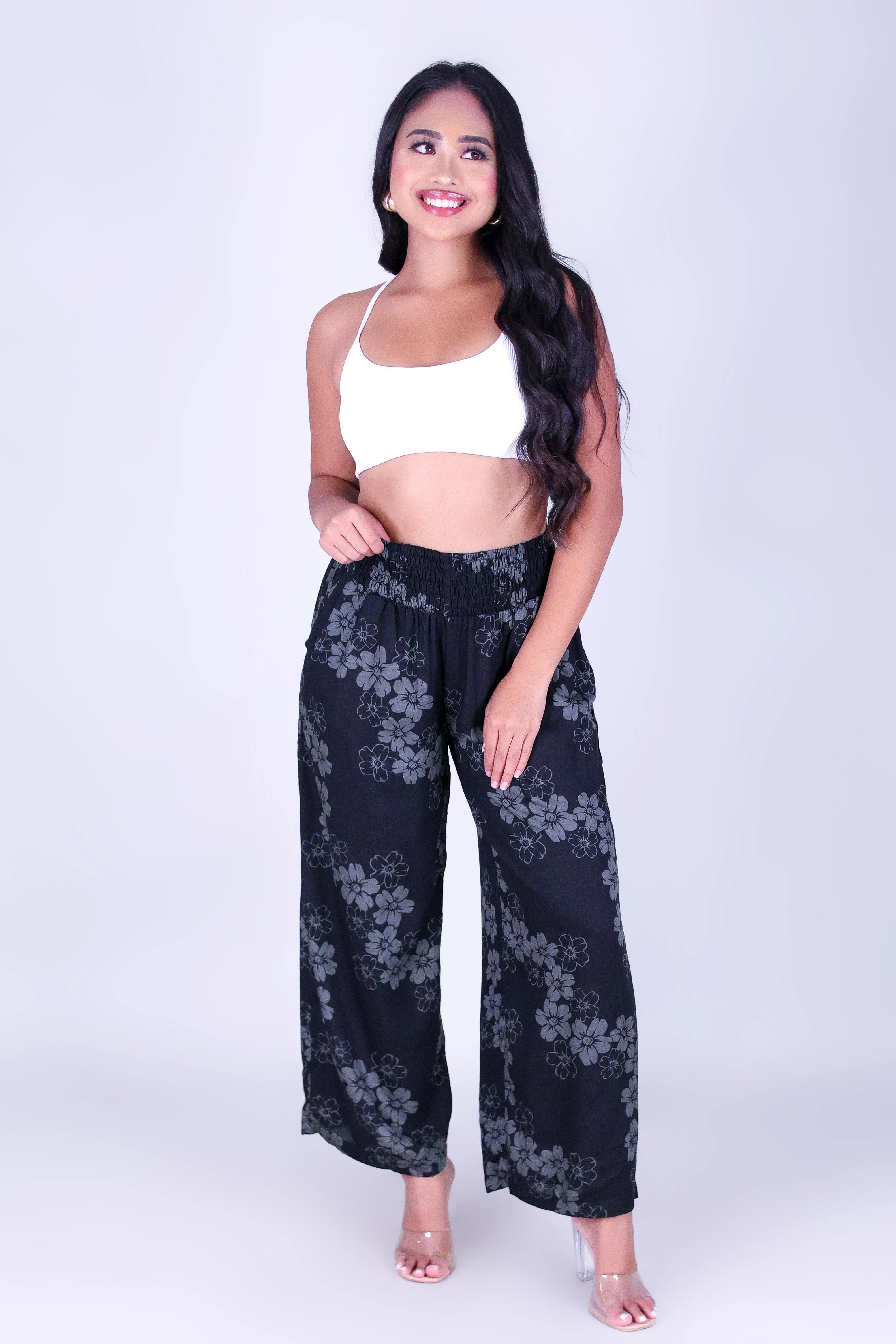 PUAKENIKENI PARADISE SMOCKED WAIST PANTS