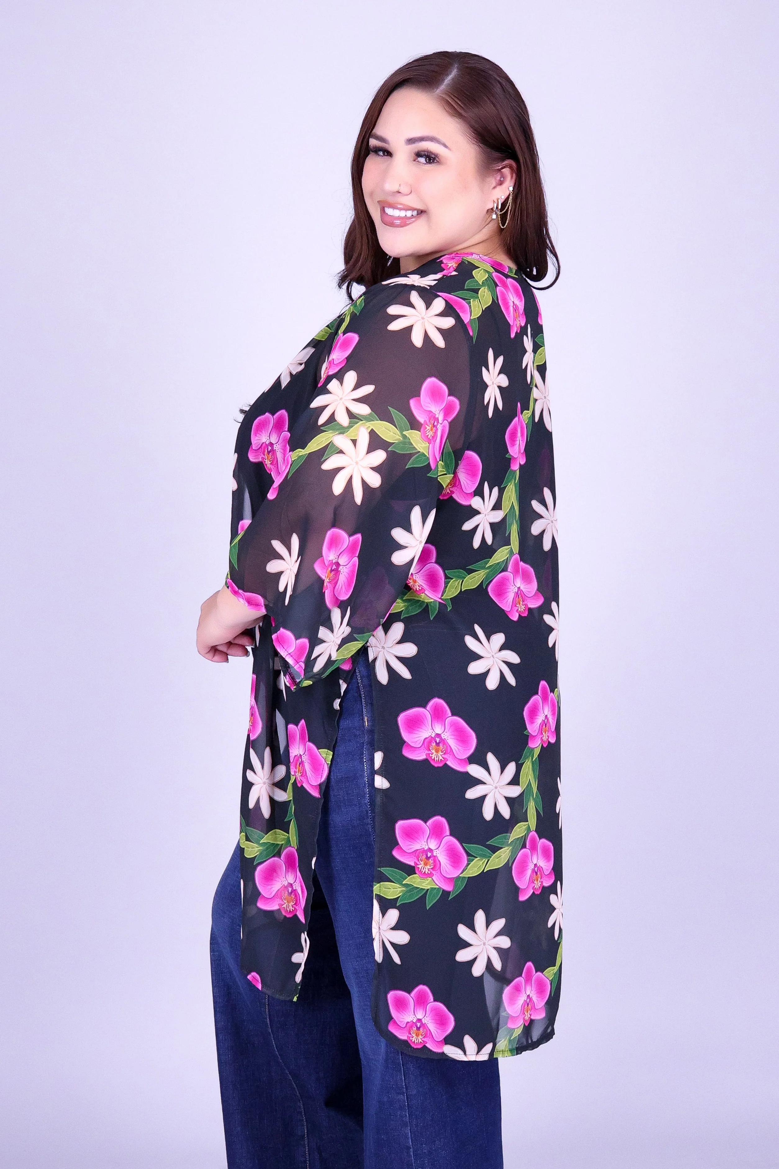 ORCHID TIARE CHIFFON CARDIGAN - Image 3