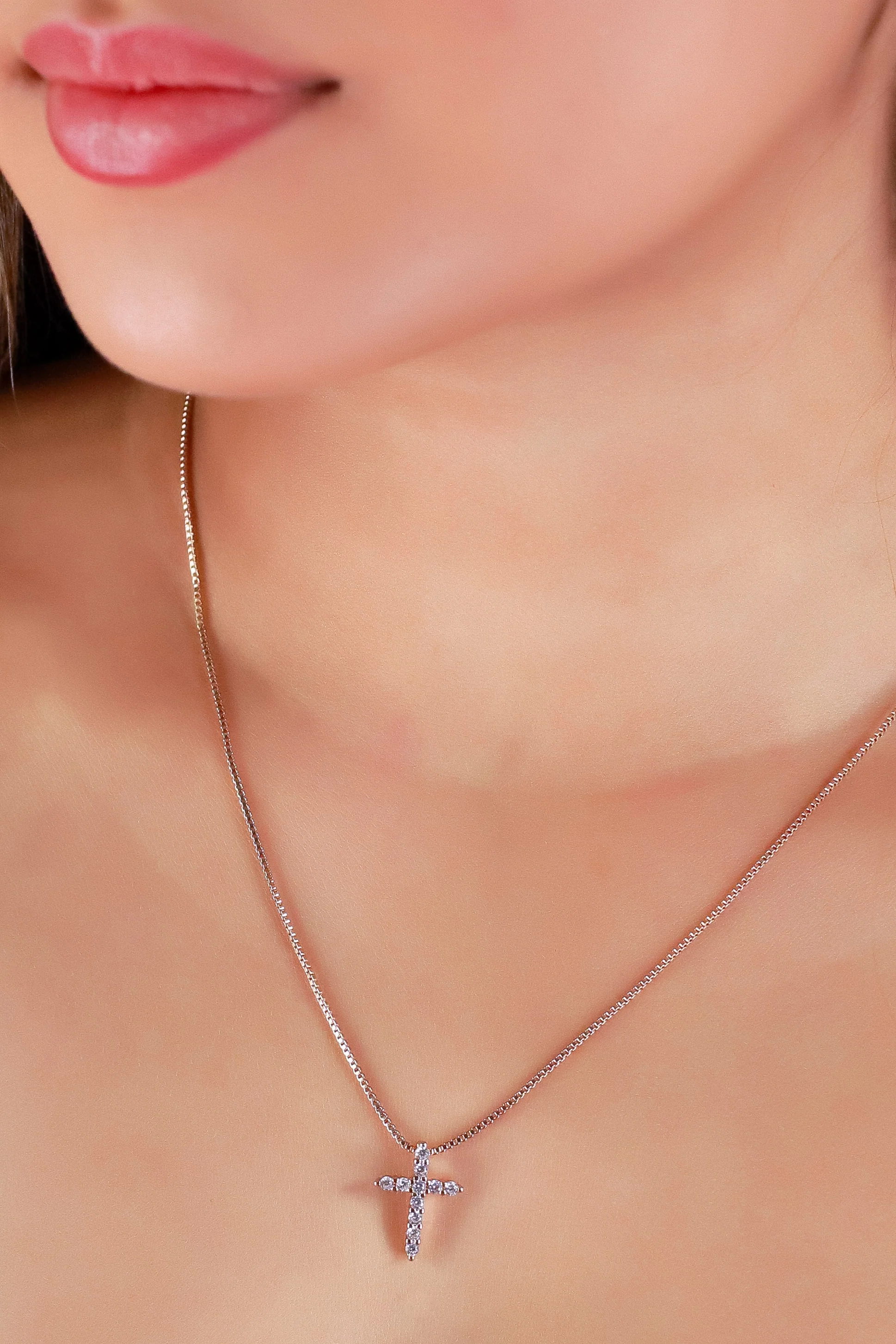 RADIANT CROSS NECKLACE - Image 2