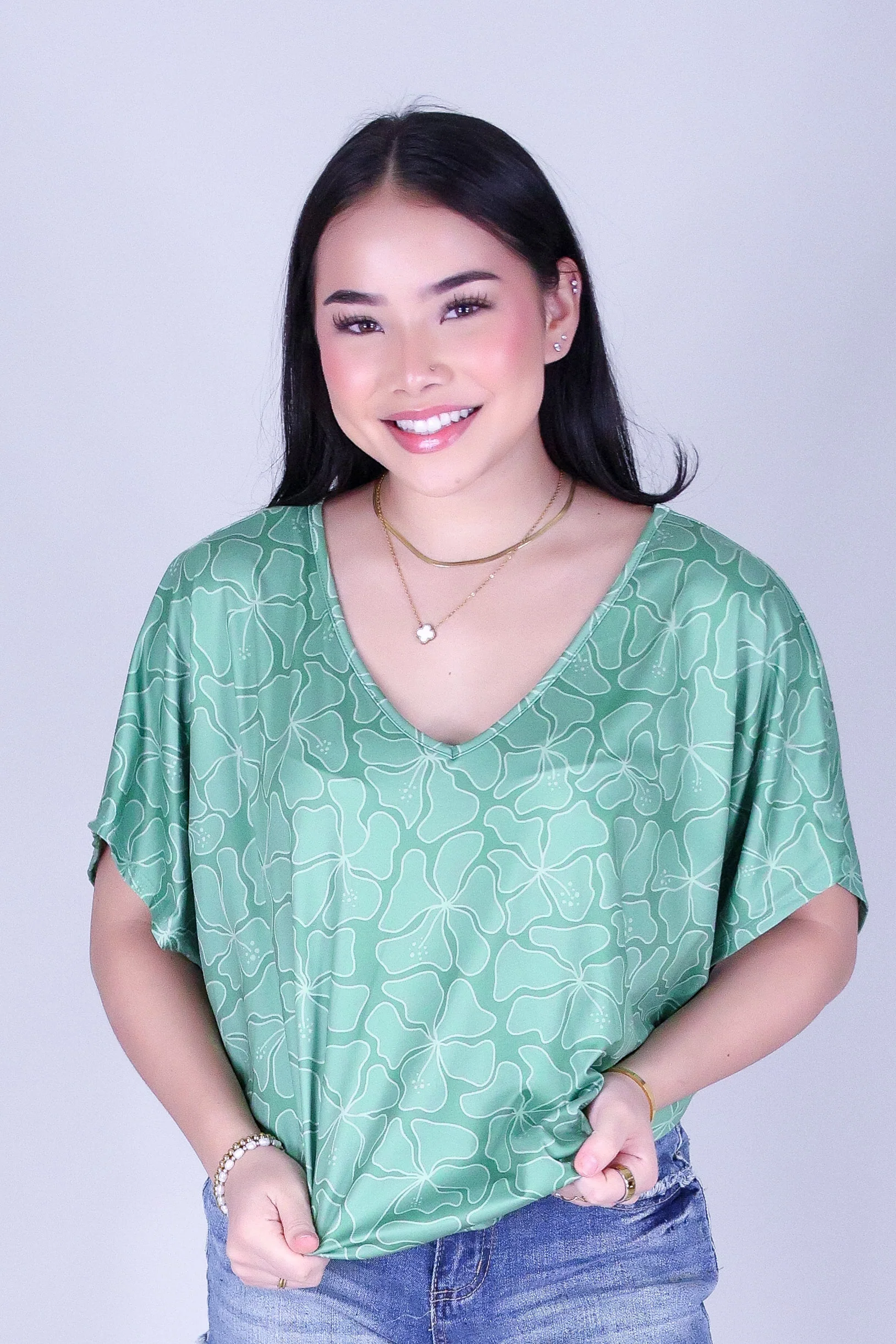 WAVY HIBISCUS DOLMAN TOP - Image 2