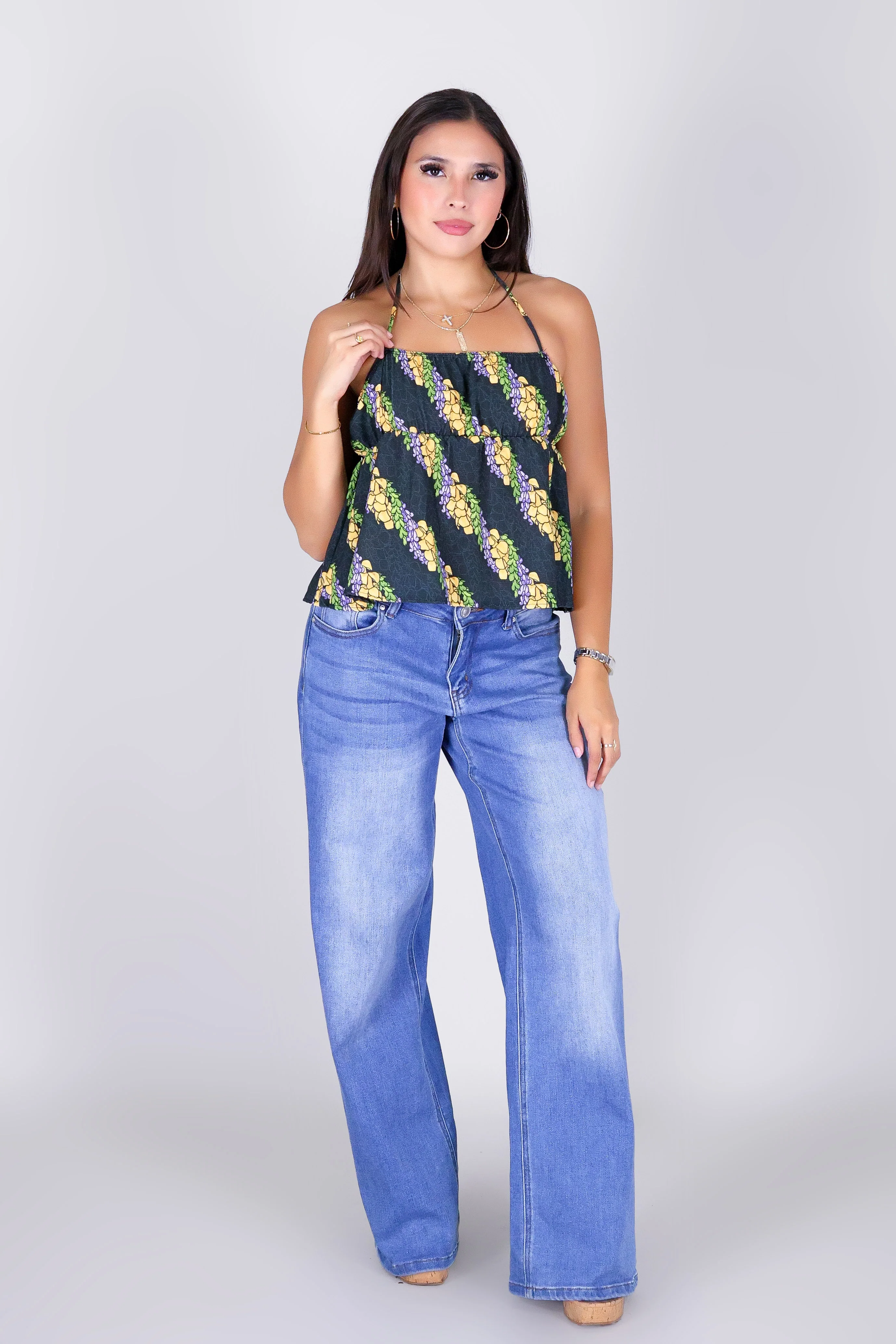 TWIST LEI BABYDOLL HALTER TOP