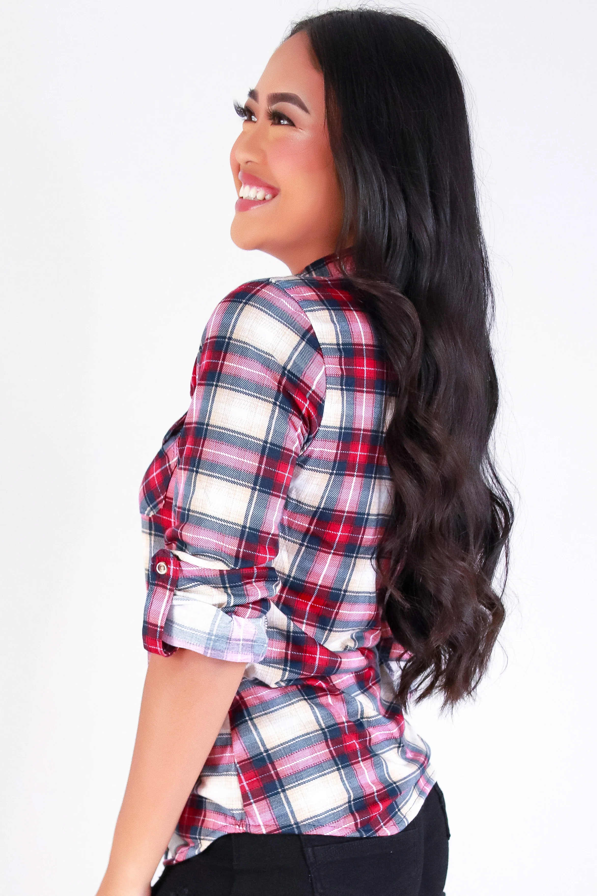 STORE IT AWAY PLAID TOP - Image 2