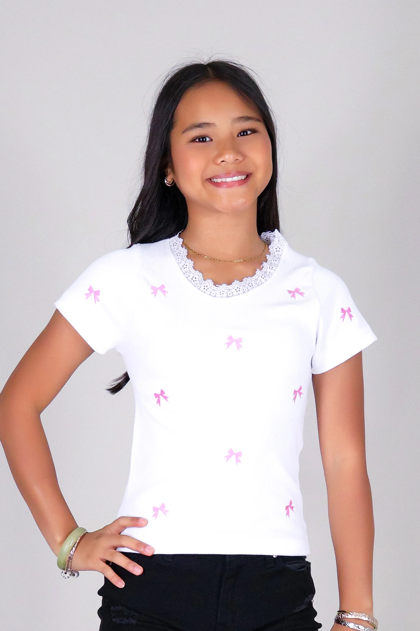 PRETTY IN BOW TOP | KIDS SIZE 2-16 - Image 2