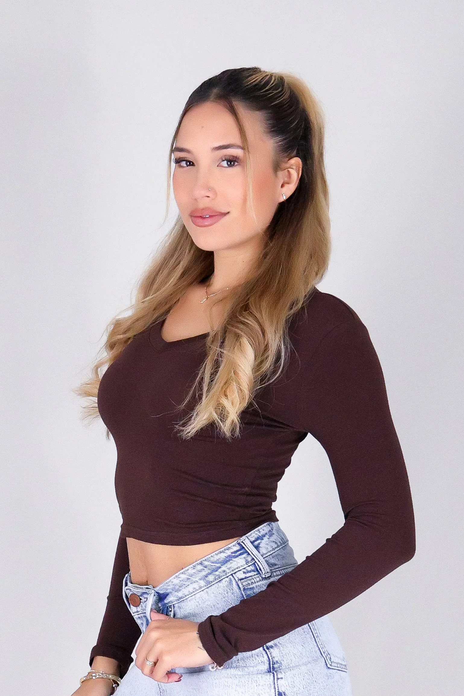 DON'T SAY IT LONG SLEEVE CROP TOP - Image 3