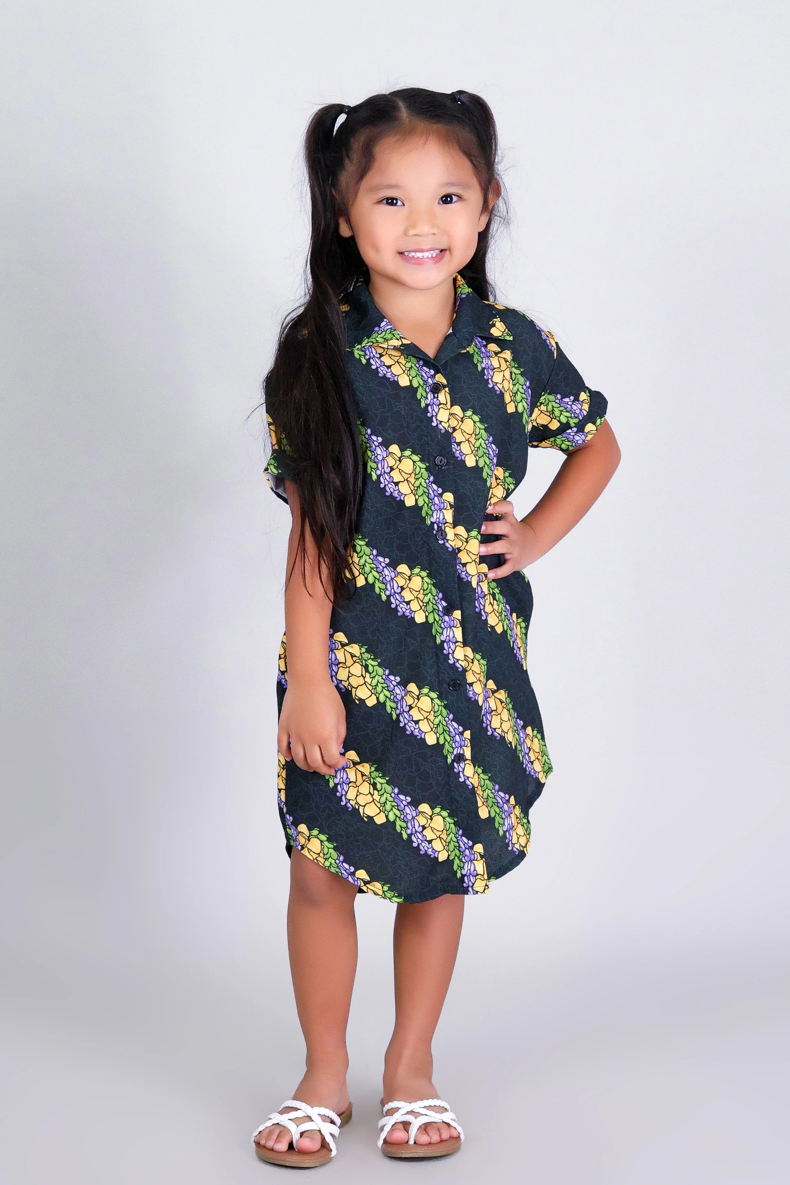 TWISTED LEI BUTTON DOWN DRESS | KIDS SIZE 2-16