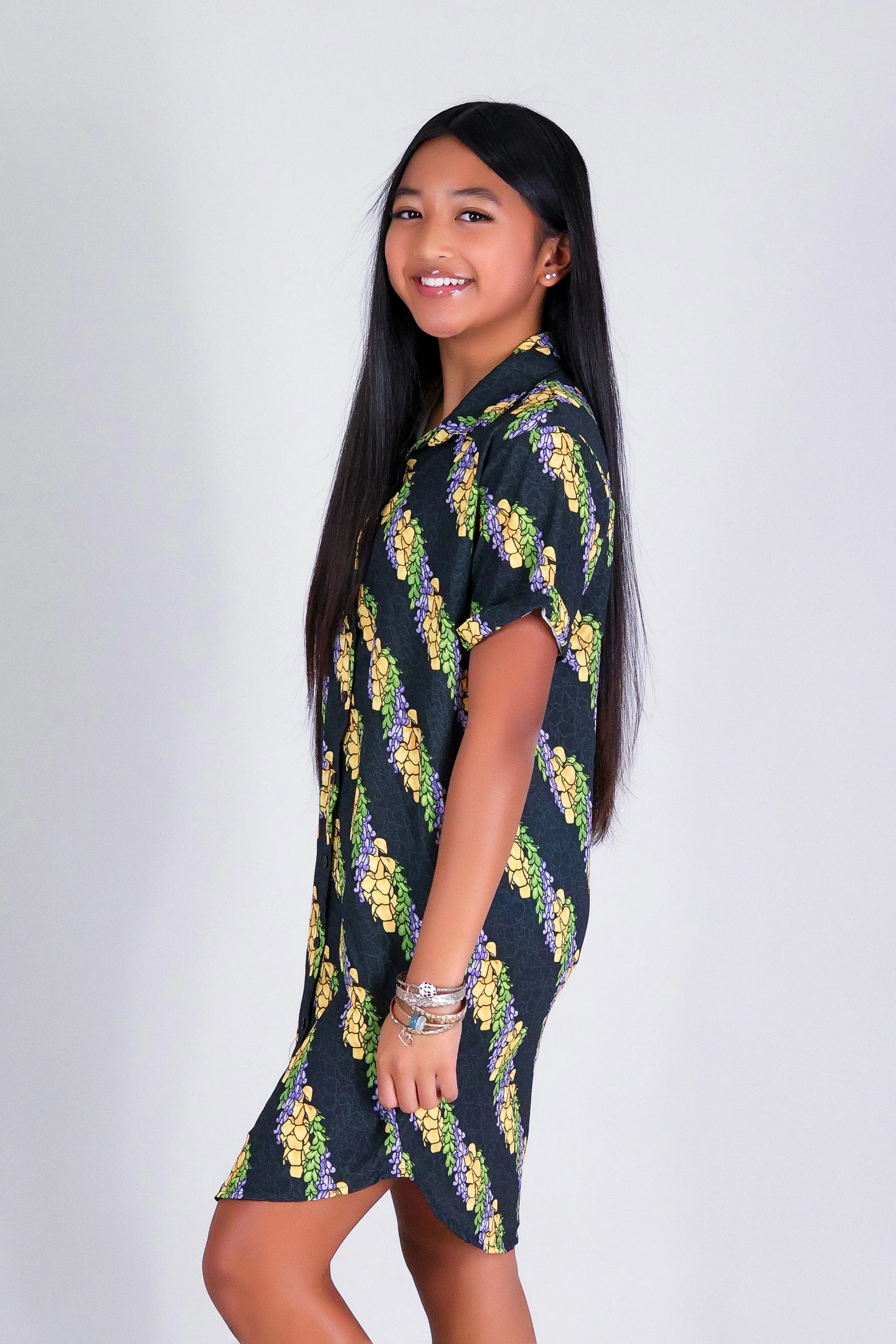 TWISTED LEI BUTTON DOWN DRESS | KIDS SIZE 2-16 - Image 6
