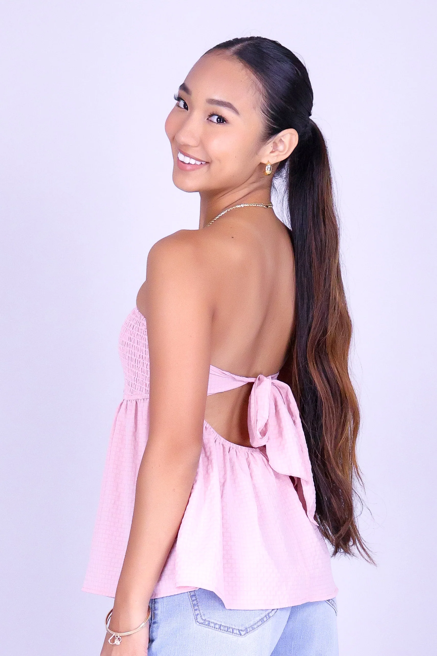 SWEETHEART SMOCKED TUBE TOP - Image 3