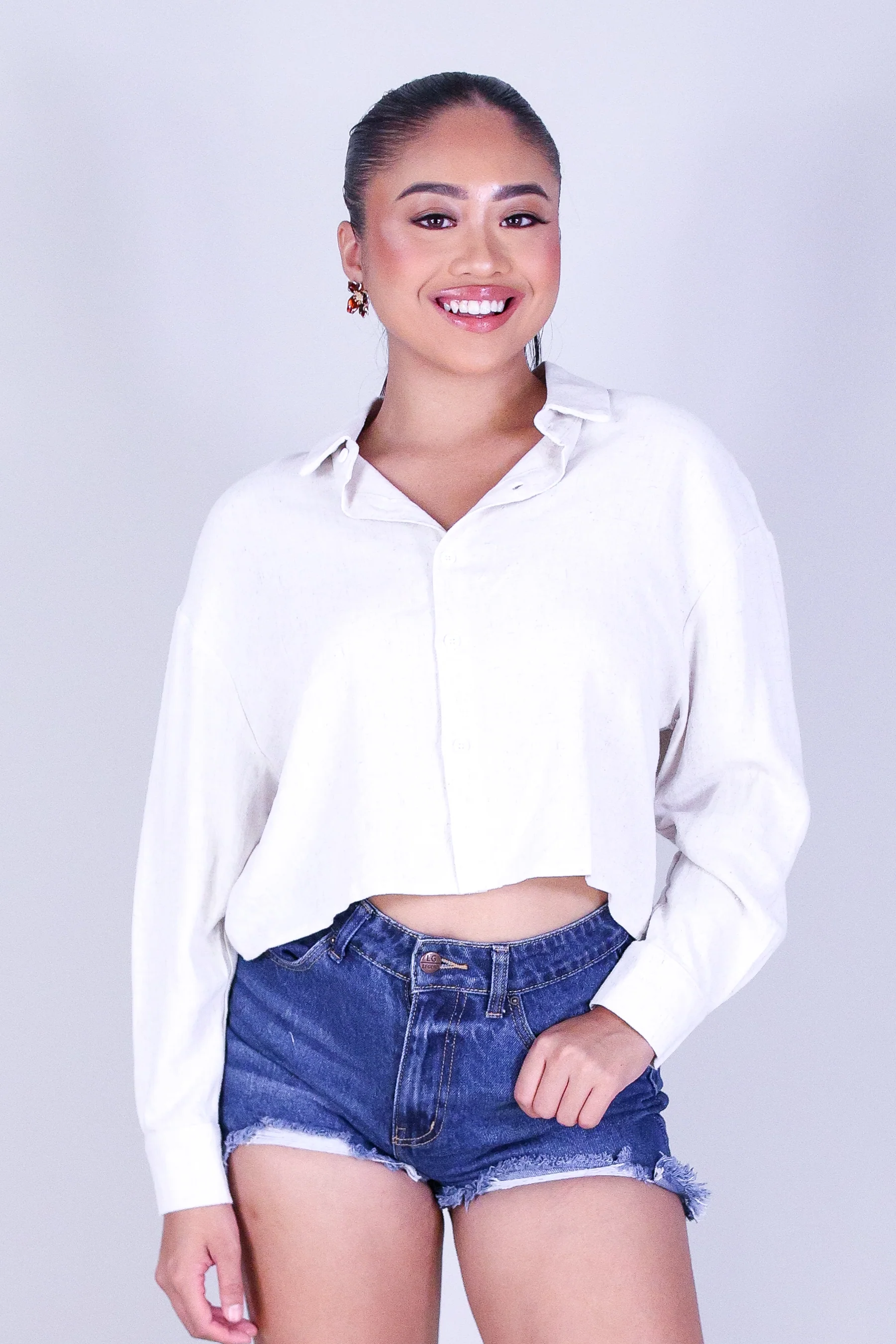 DARLING LINEN BUTTON DOWN TOP - Image 2