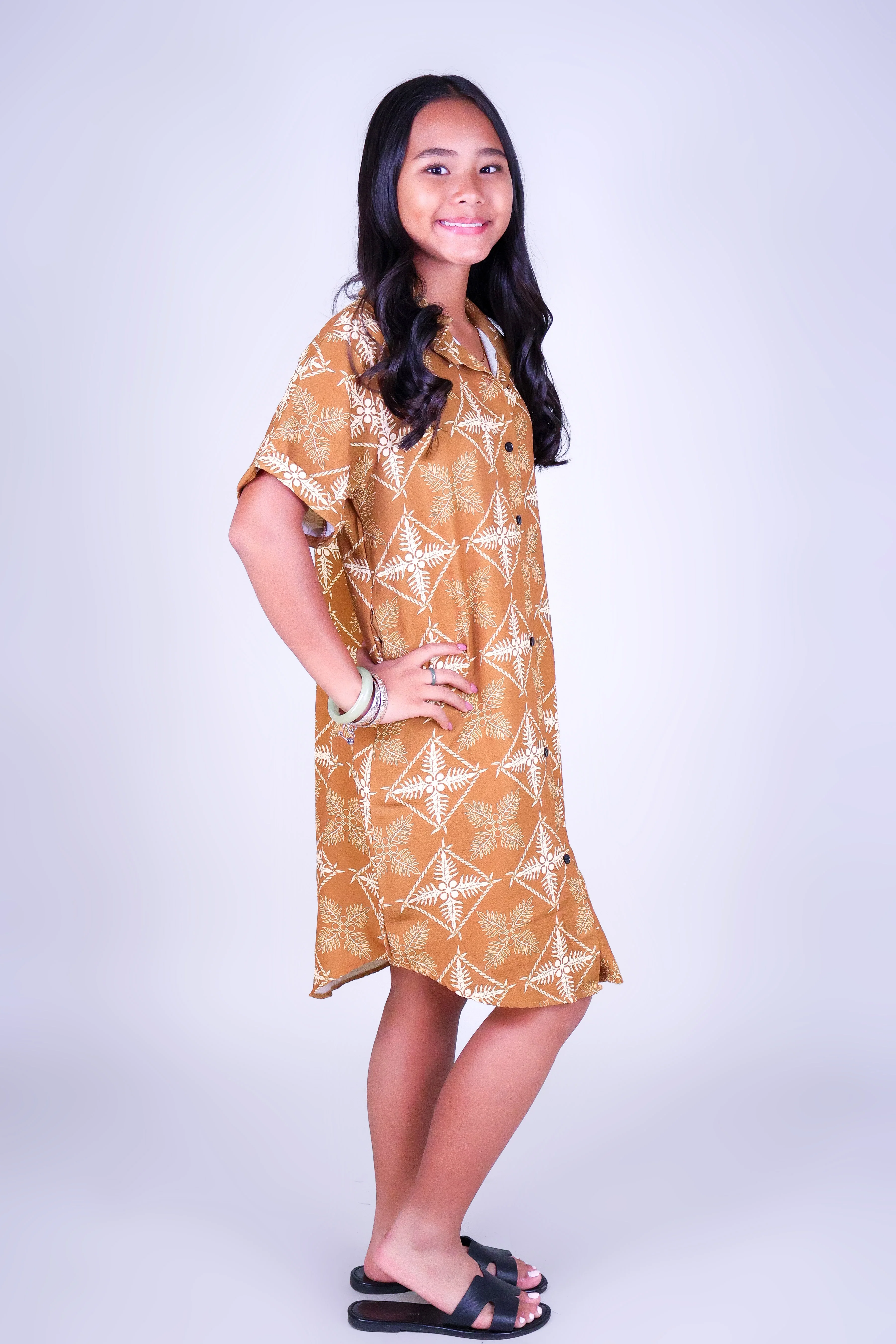 ULU QUILT BUTTON DOWN DRESS | KIDS SIZE 2-16 - Image 2