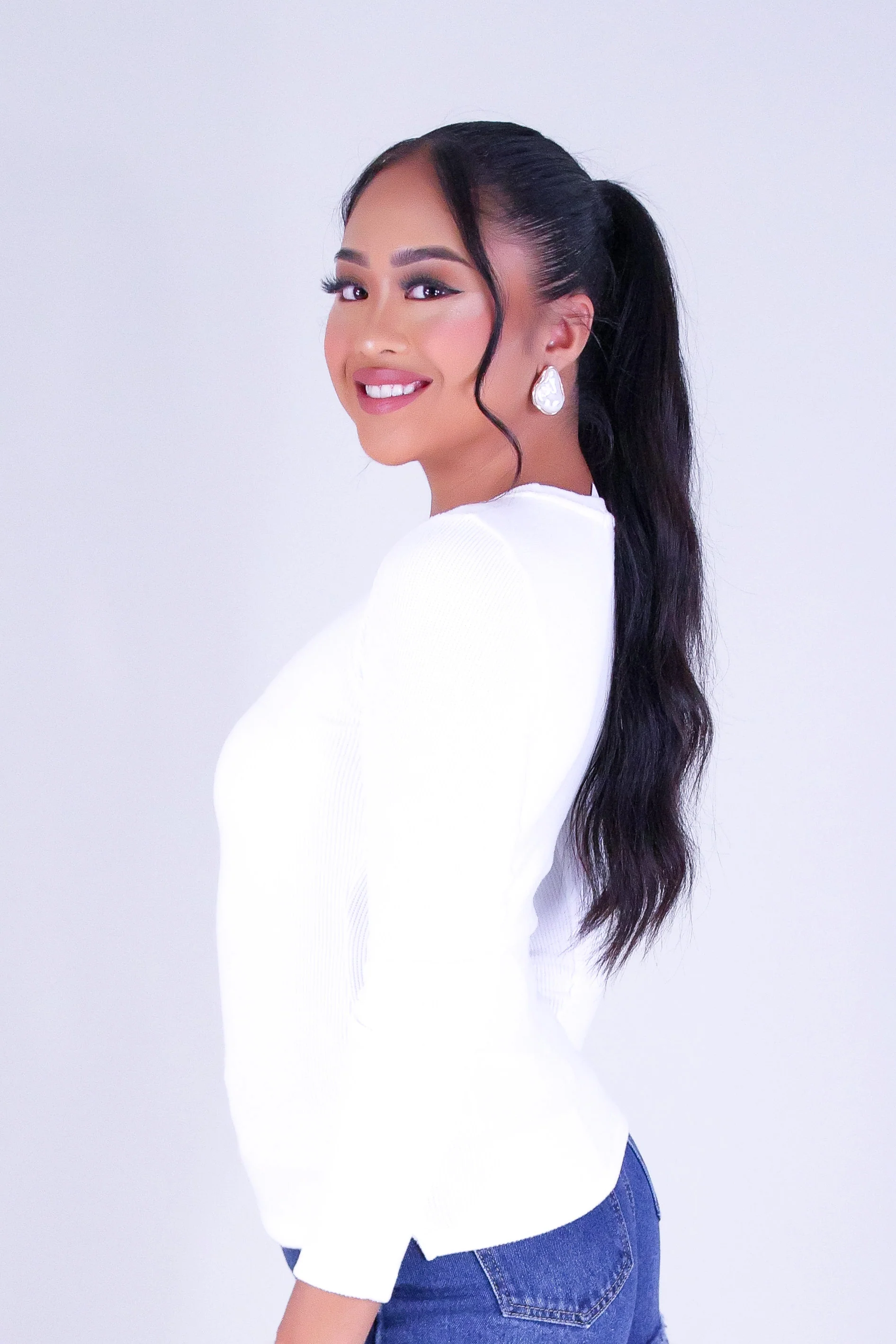 SMOOTH LINES LONG SLEEVE TOP - Image 3