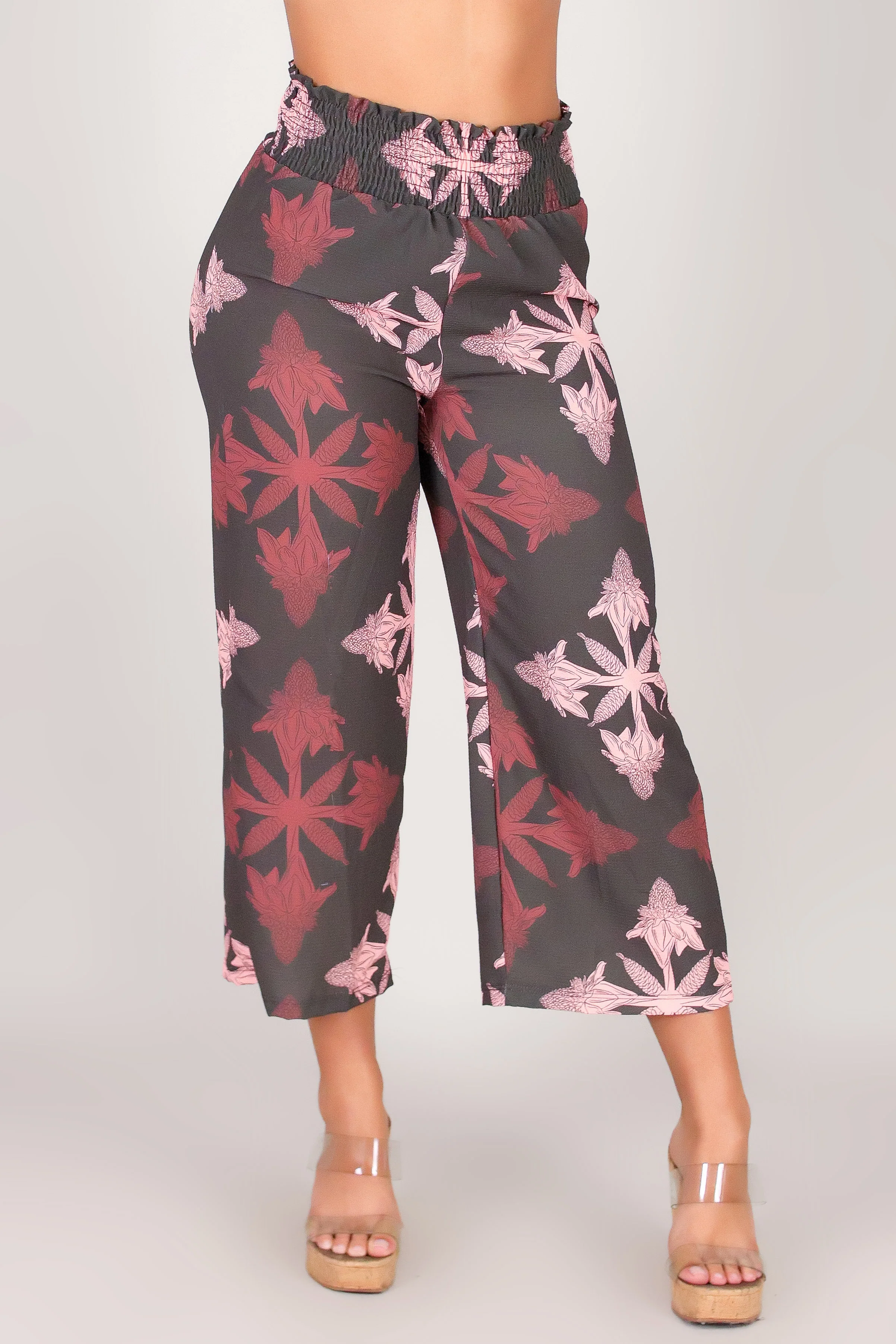 TORCH GINGER QUILT SMOCKED WAIST CAPRI'S - Image 2