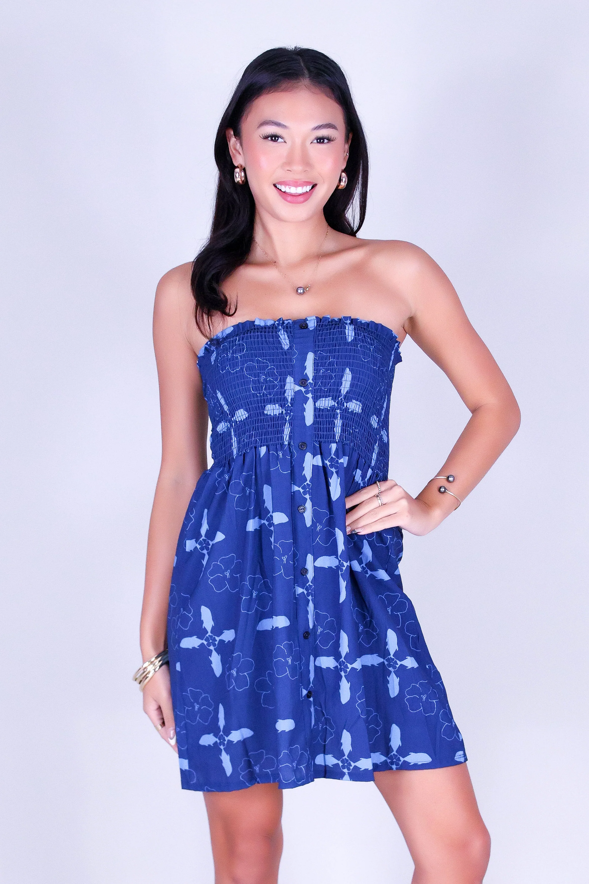 ULUA QUILT SMOCKED BABYDOLL DRESS - Image 2