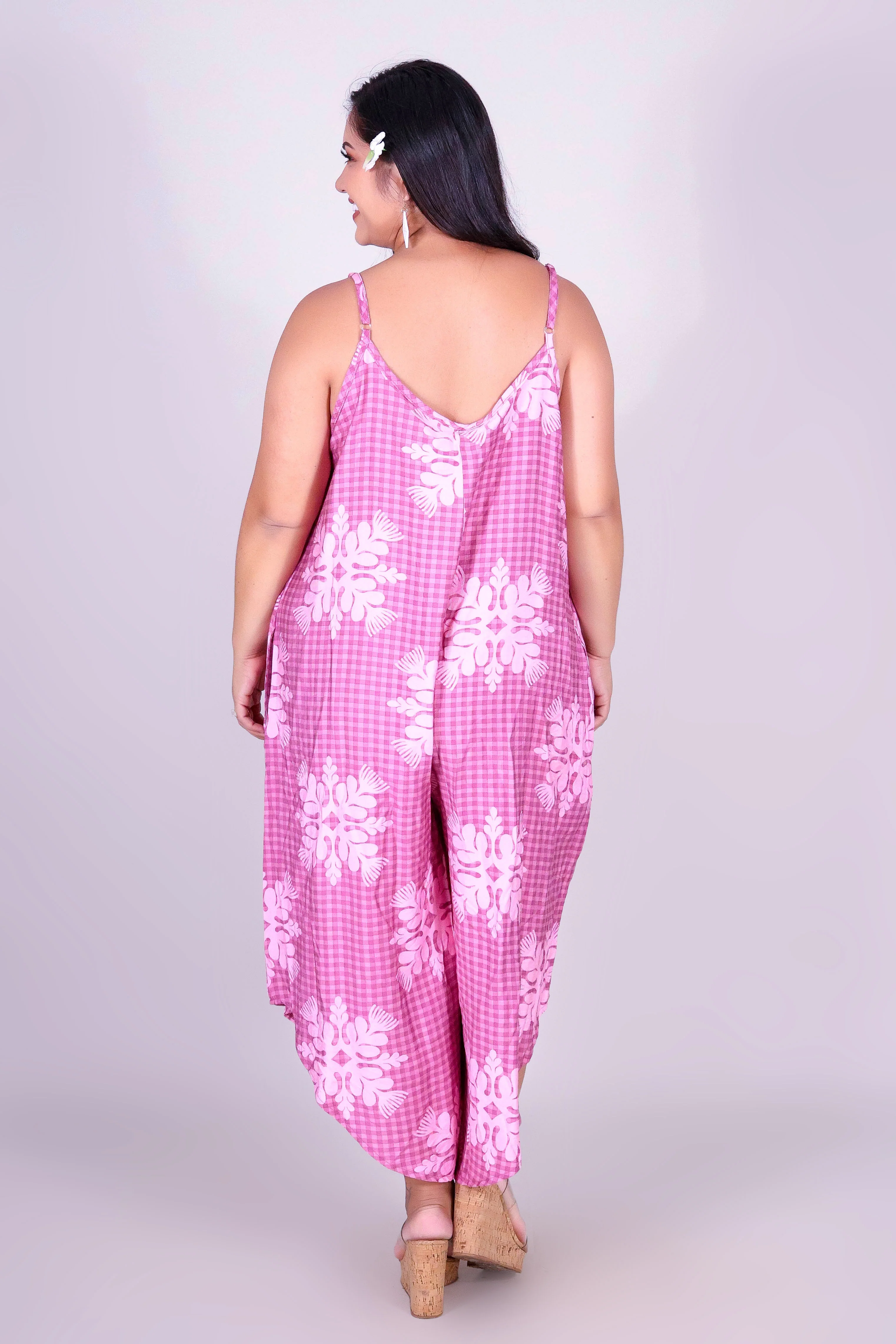 GINGHAM OHIA NO WAIST JUMPSUIT - Image 3