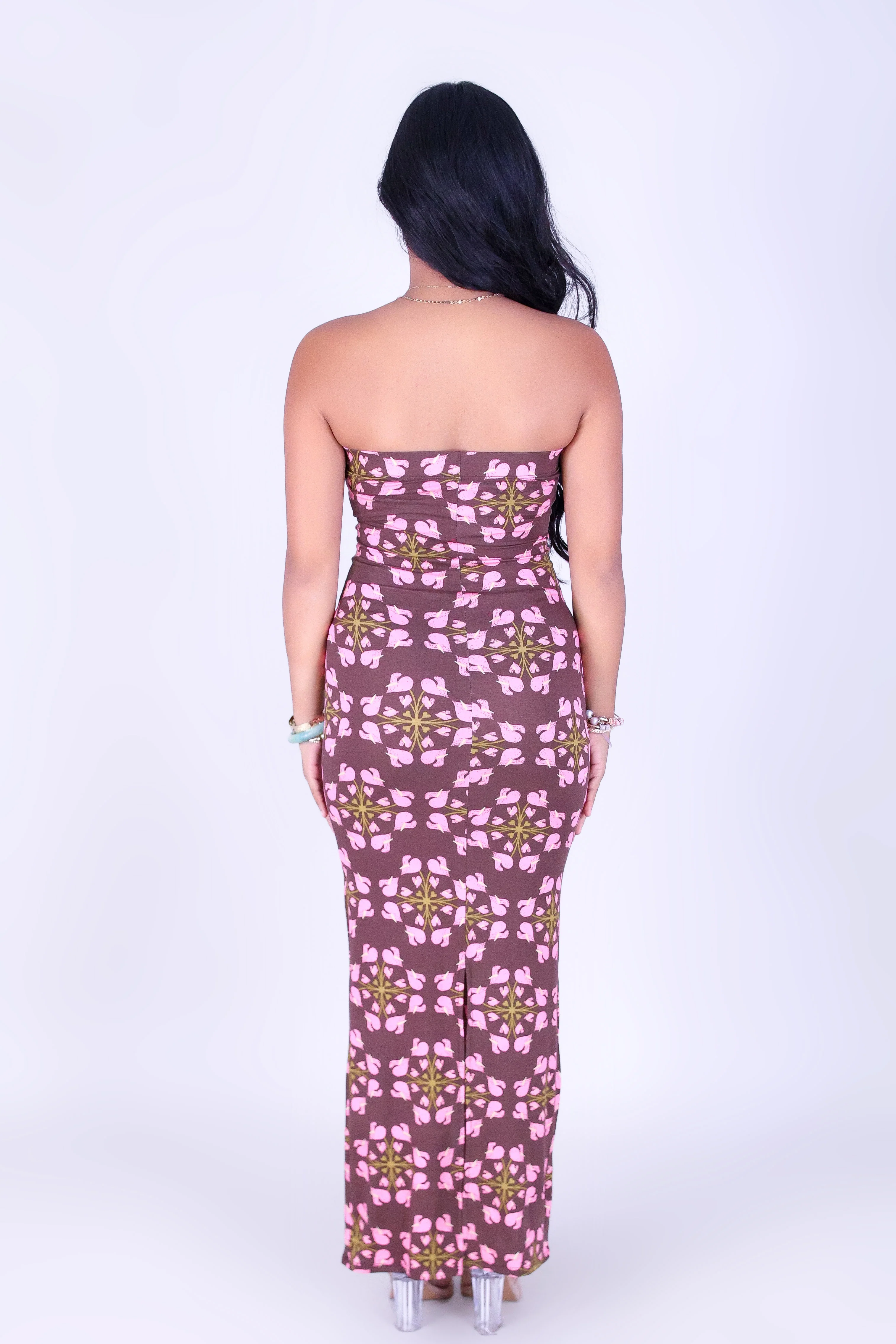 ANTHURIUM QUILT MIDI TUBE DRESS - Image 3