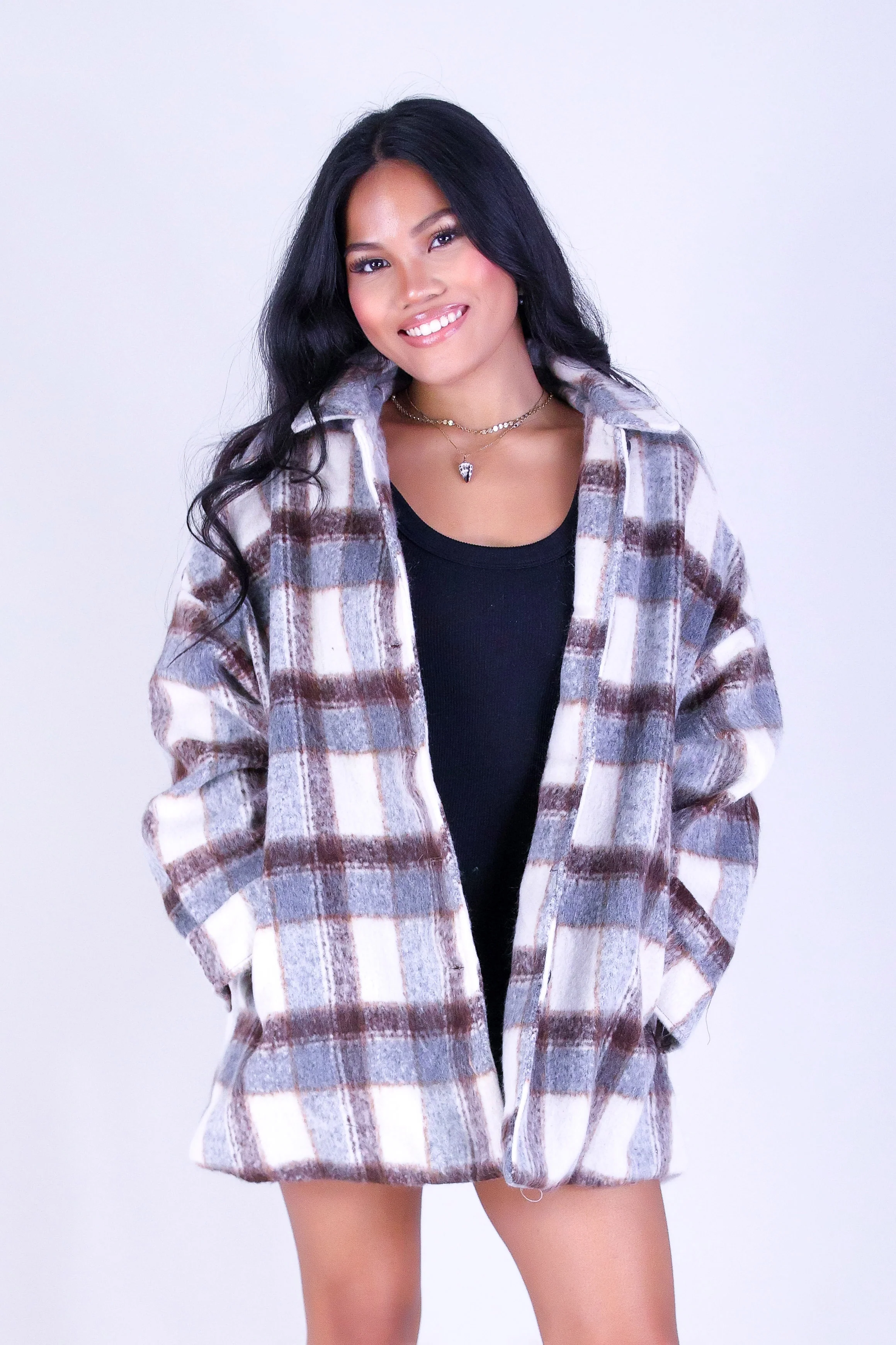 WEEKEND CHECK OVERSIZED SHACKET - Image 2