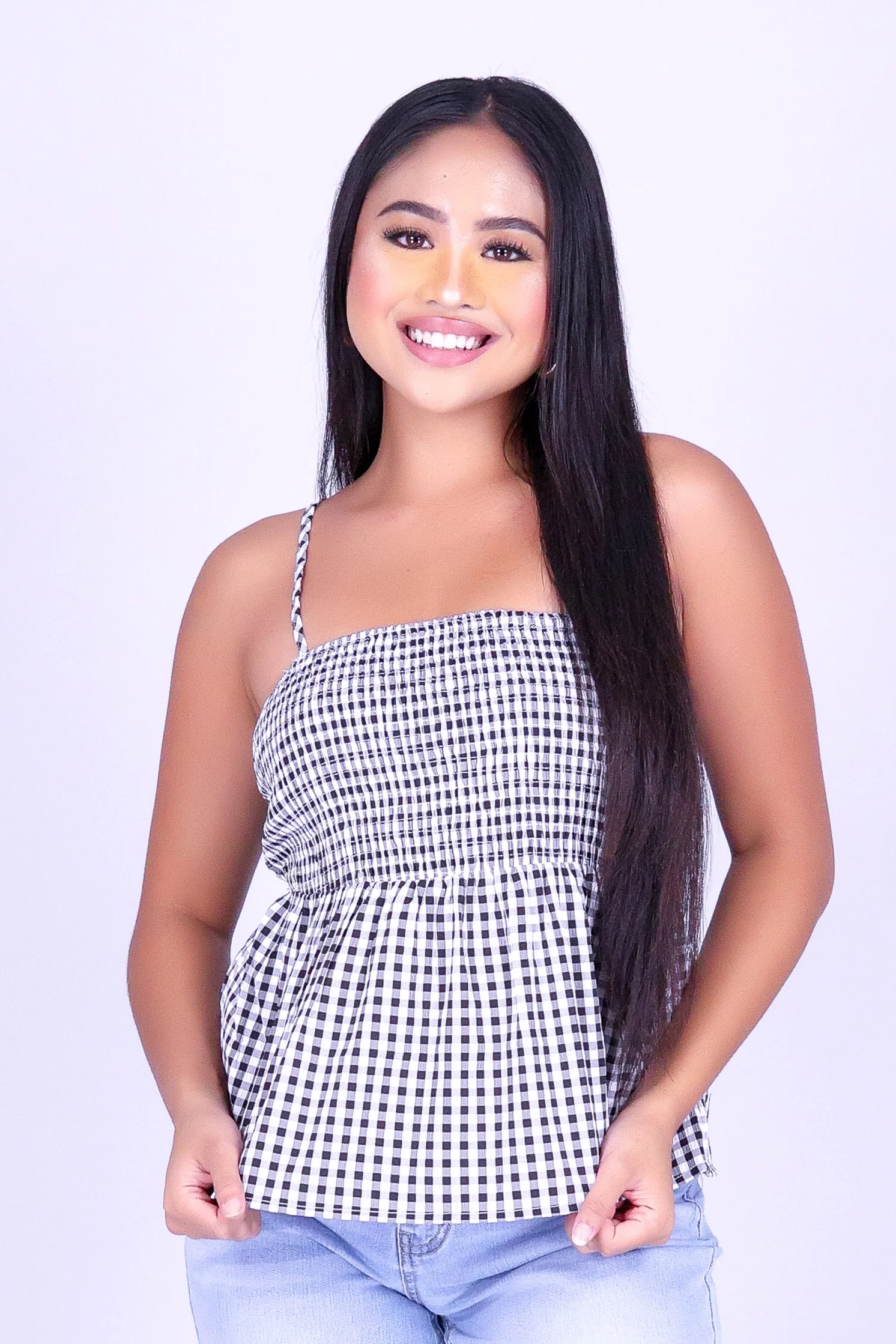 SWEET TALK GINGHAM BABYDOLL TOP - Image 2