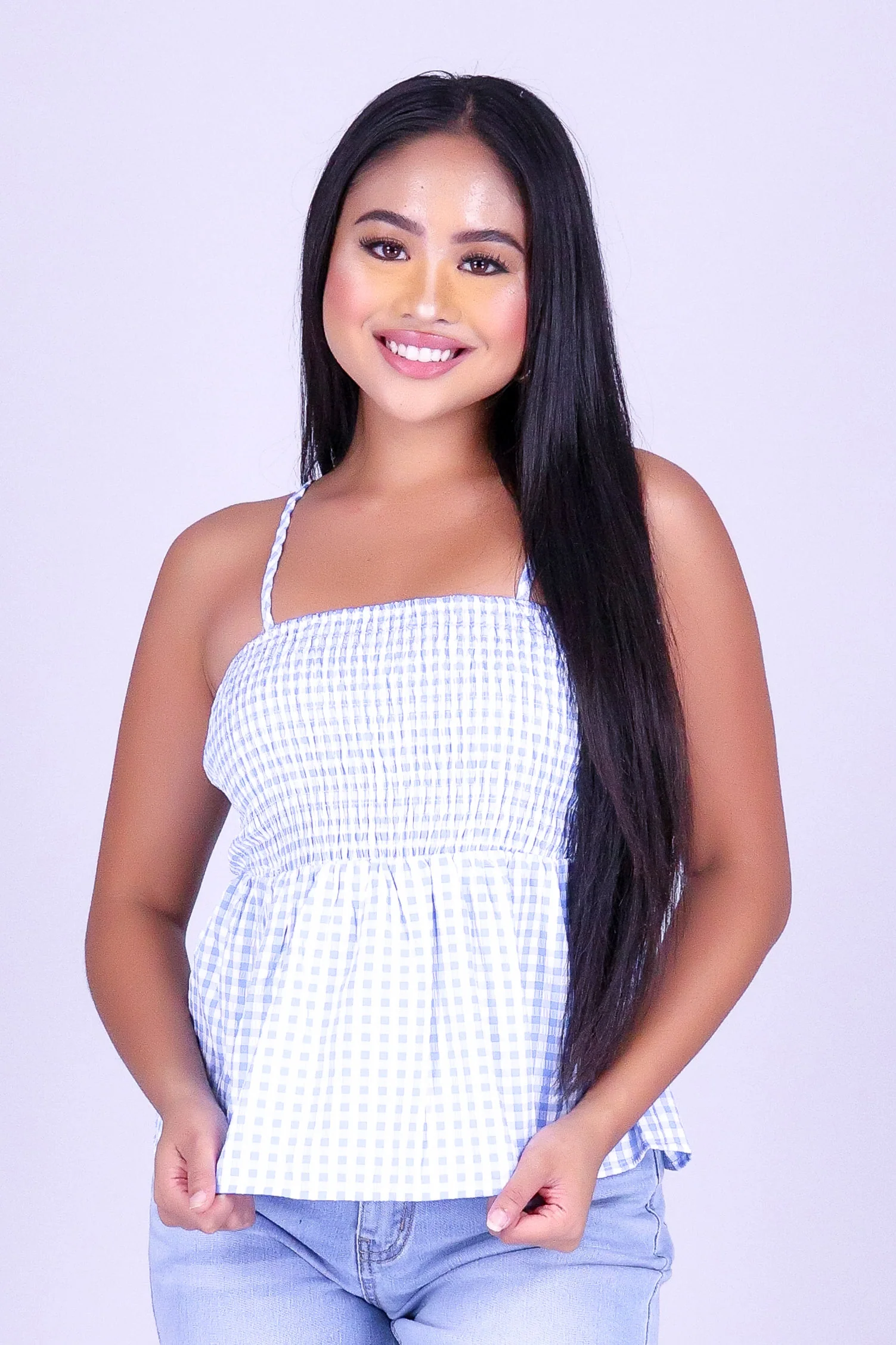 SWEET TALK GINGHAM BABYDOLL TOP - Image 2