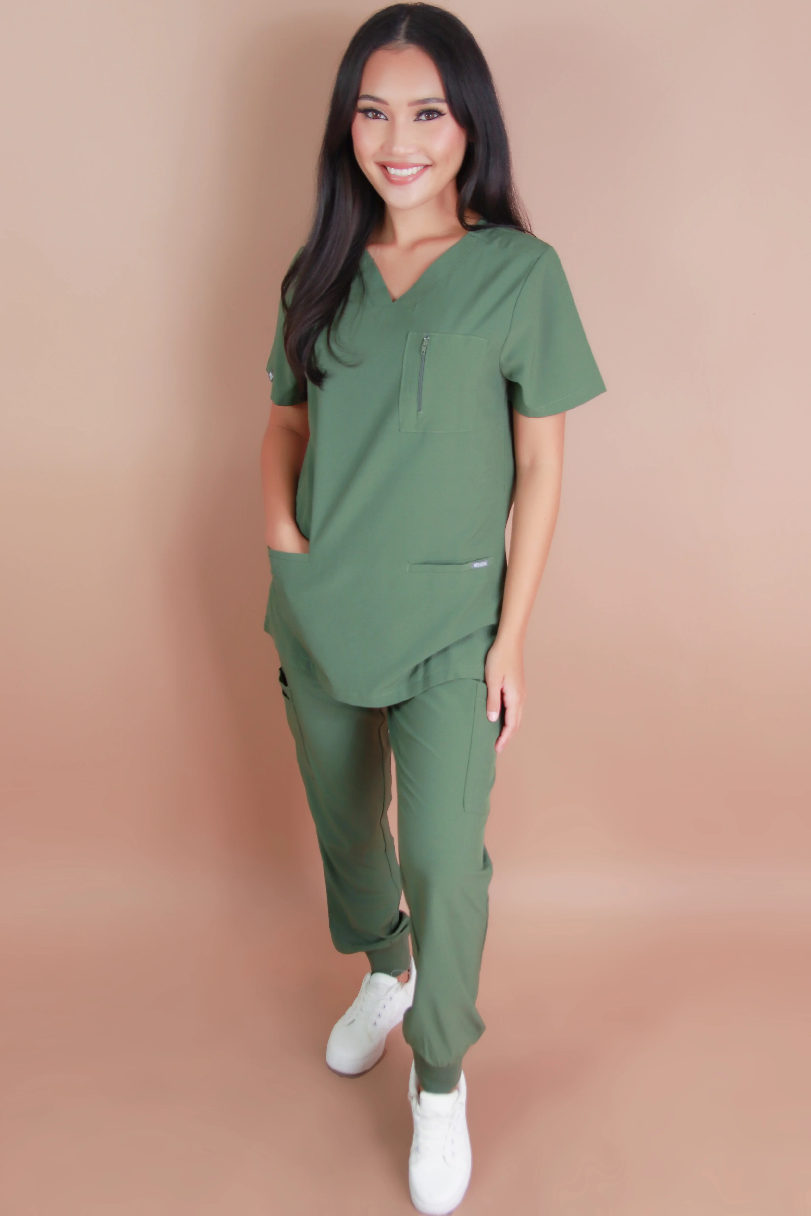 BE PATIENT WITH ME SCRUB TOP - Image 2