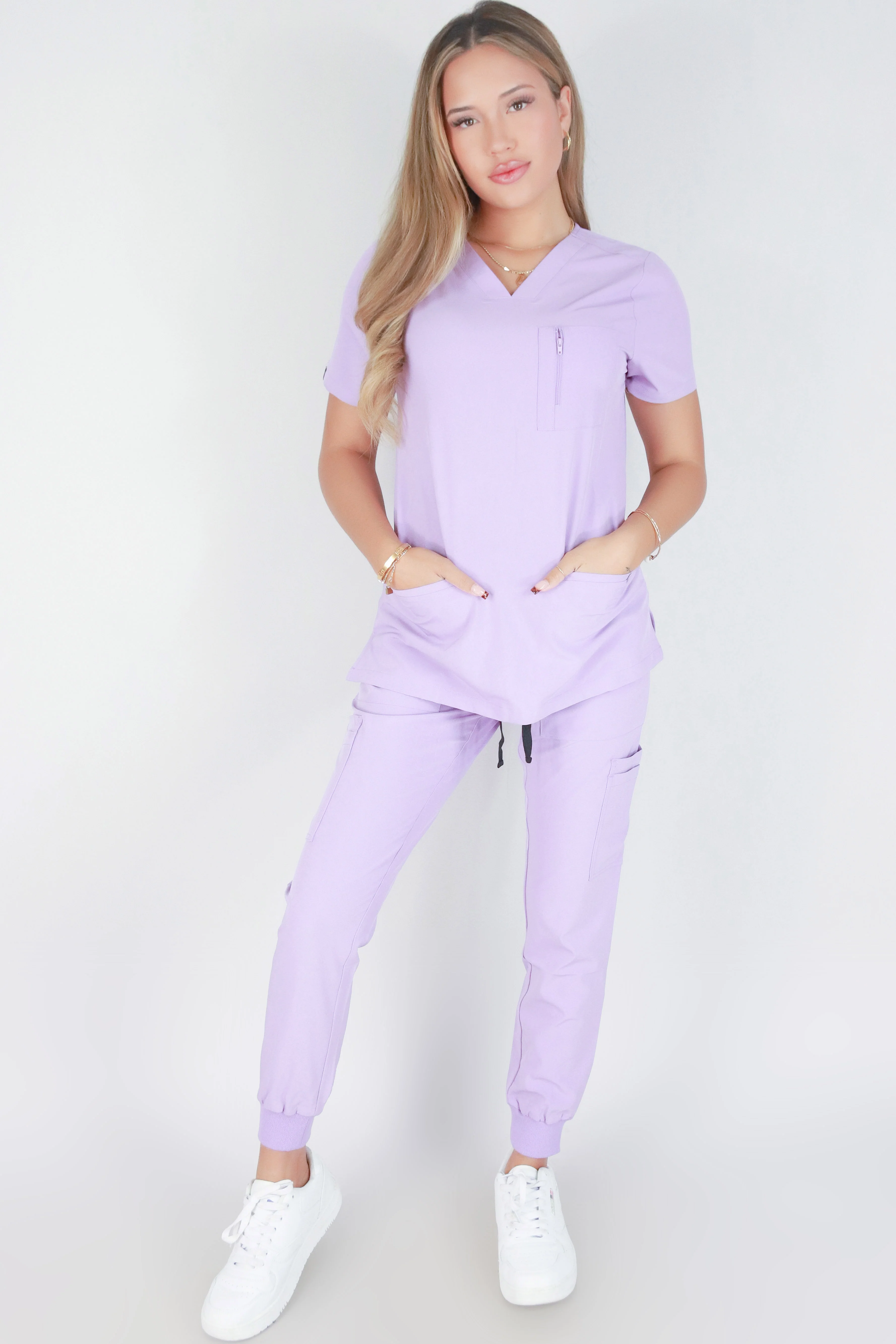 BE PATIENT WITH ME SCRUB TOP