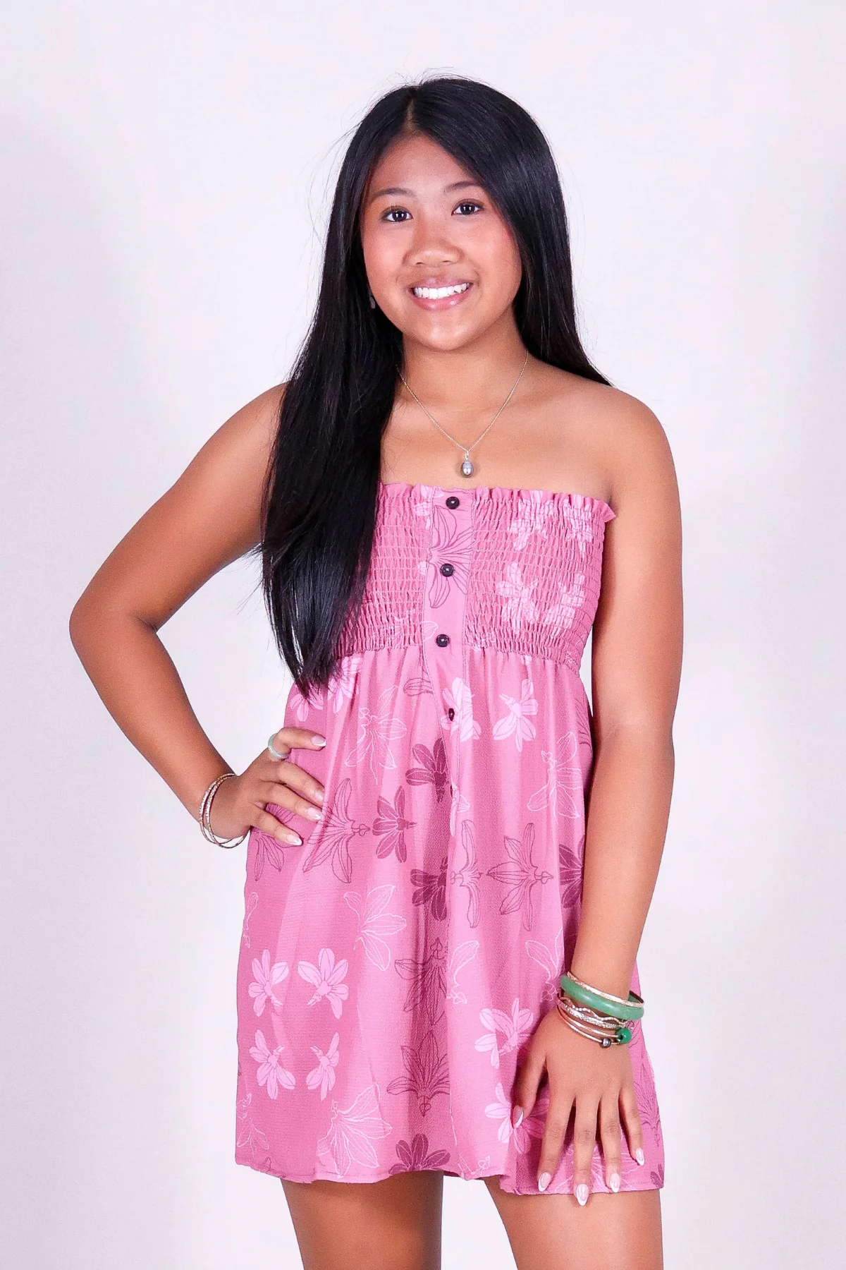 NAUPAKA SMOCKED BABYDOLL DRESS | KIDS SIZE 2-16 - Image 2